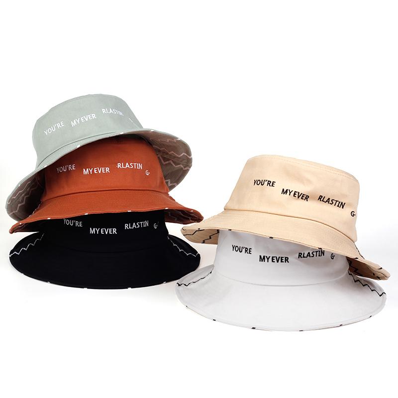 

Berets Summer Wild Bucket Hat Men Women Hip Hop Cotton Fisherman Hats Personalized Embroidery Leisure Basin Cap Travel Panama HatsBerets, White