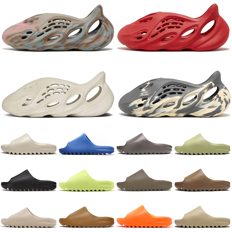 

With Box Foam Runner Designer Slides Luxury Sandal For Mens Womens MX Cream Clay Sand Grey Vermilion Onyx Soot Black Resin Brown Platform Trainers Sneakers Size 36-47, 36-47 enflame orange