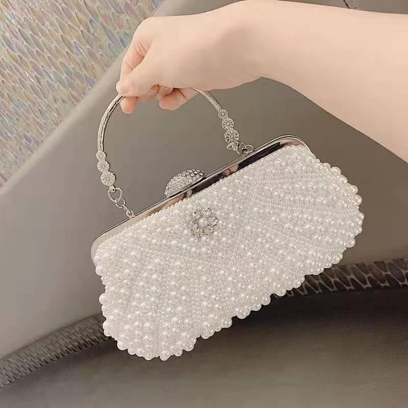 

Evening Bags 2022 Banquet Bag Women's Pearl Celebrity Handbag Bride Crossbody Tote Luxury