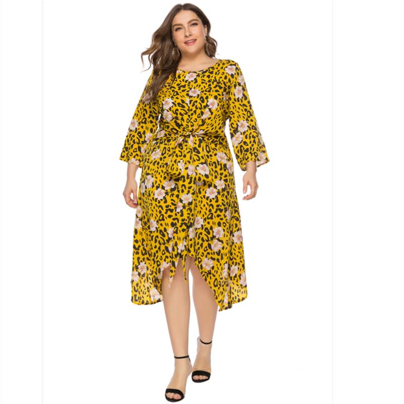 

Plus Size Dresses Spring Summer European And American Style Printed Dress For WomenPlus, Green