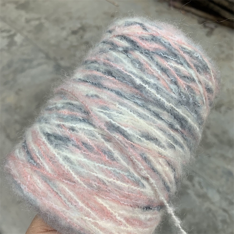 

Limited 500g unique fancy space dye Soft plush mohair wool knitting yarn Hand weaving Sewing Organic yarn crochet thread X5140 T200601