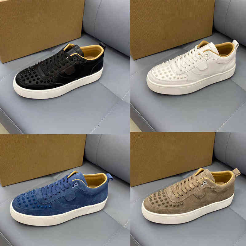

Designer Casual Shoes Spikes Platform Sneakers Suede Leather Splicing Trainers Men Women Stylist shoe All-match Sneaker 35-47 with box, Color1