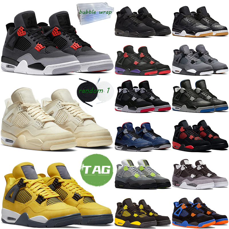 

4S Basketball Shoes Men Women Black Cat 4 Infrared Lightning Red Thunder Black Purple 85 White Oreo Outdoor Sports Trainer sneaker, #6