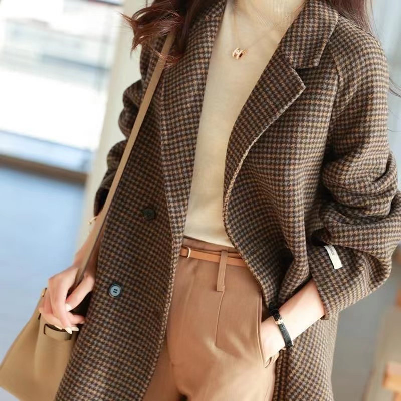 

Medigo826 Womens Suits & Blazers fashion women suit designer clothes blazer with full letters 2022 spring new released tops, Brown