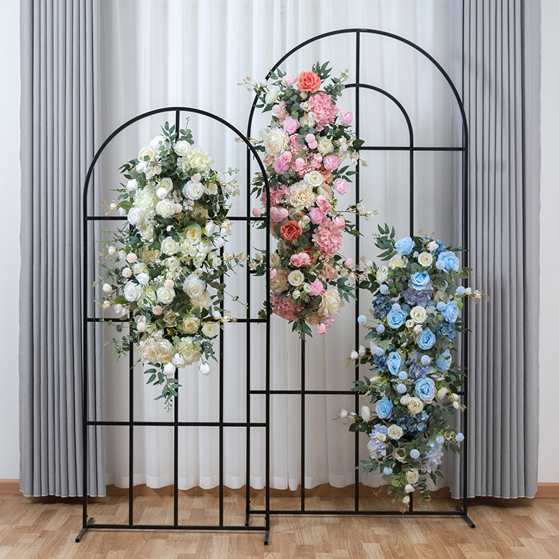 

Rosequeen 100CM DIY Wedding Flower Wall Arrangement Supplies Silk Peonies Rose Artificial Floral Row Decor Marriage Iron Arch Backdrop
