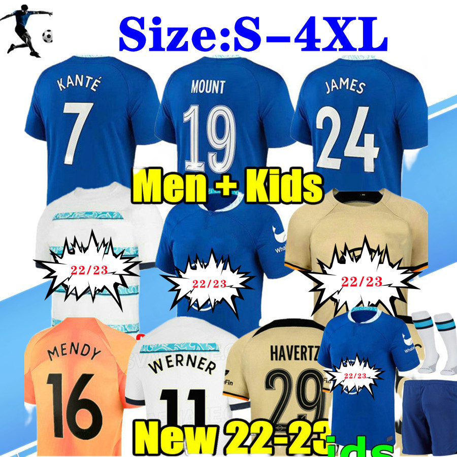 

4XL 22 23 cFcS STERLING #17 soccer jerseys limited-edition WERNER HAVERTZ ZIYECH PULISIC Jorginho 2022 2023 Camiseta KANTE Men Kids football shirts, Kids kit home