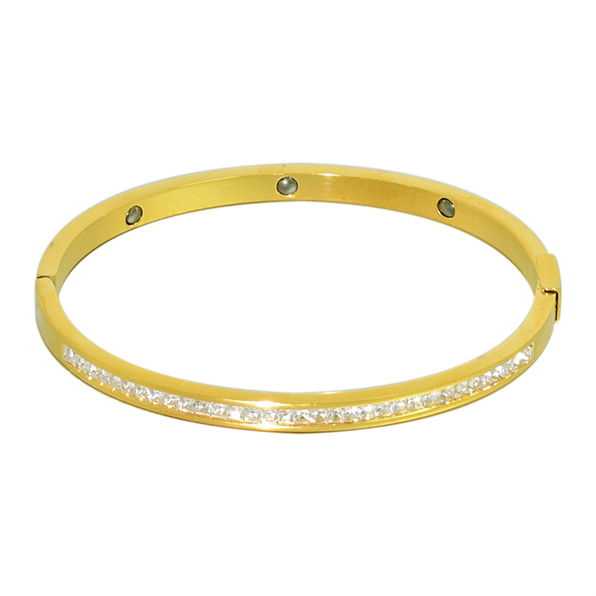 

Titanium Stainless Steel Bangle for Women Cuff Bangles Femme Bijoux Pulseira Fashion Charm Luxury Gold Color Punk Indian Jewellery Wedding Holiday Party Elegant