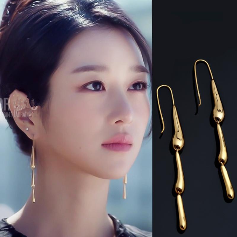 

Dangle & Chandelier It's Okay To Not Be Seo Yea Ji Gold Silver Water Drop Long Tassel Metal Earrings For WomenDangle DangleDangle