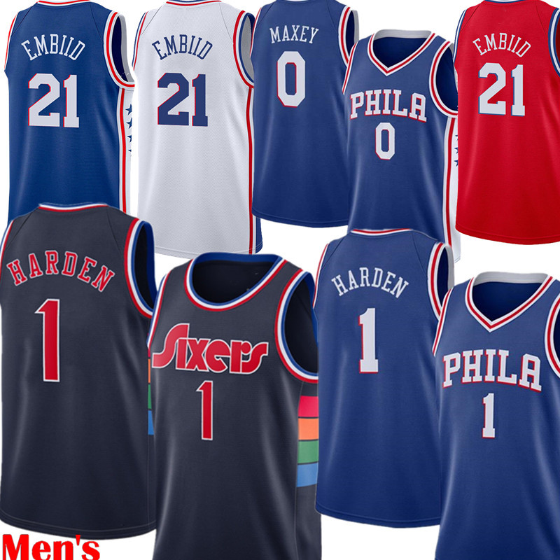 

1 Jame man Harden Jersey joel 21 embiid Allen 3 Iverson Basketball Jerseys Tyrese 0 Maxey 333, New