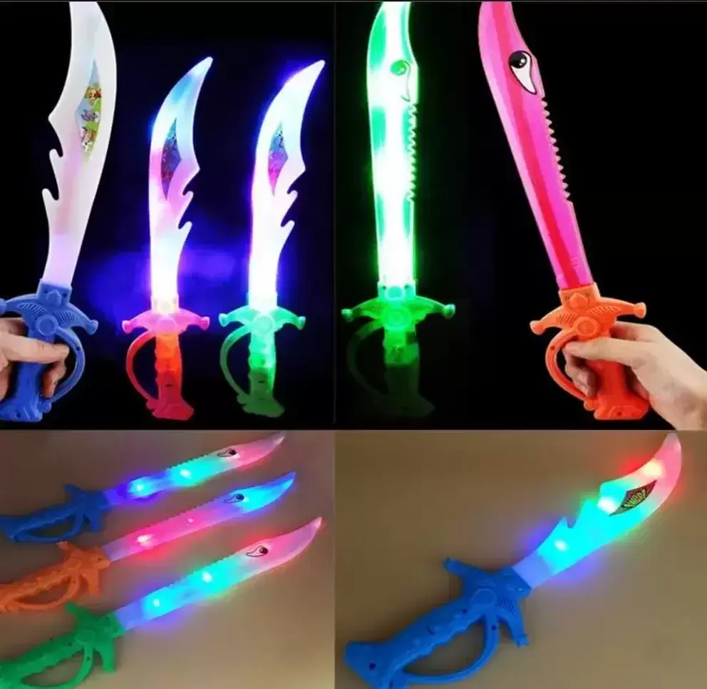 

Glowing Light Up Shark Sword Kids Toy 15 Inch Toy Flashing LED Lights Buccaneer Swords Halloween Dress-Up Costume Accessories