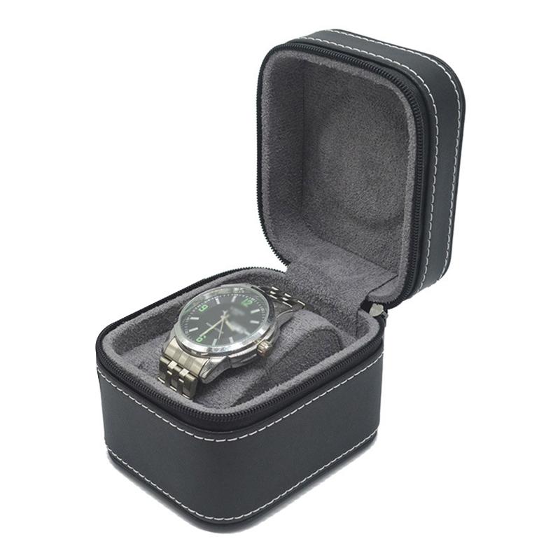 

Watch Boxes & Cases Single Slot Case PU Leather Roll Organizer For Jewelry Storage Detachable Anti-Slide Pillow Orange & BrownWatch