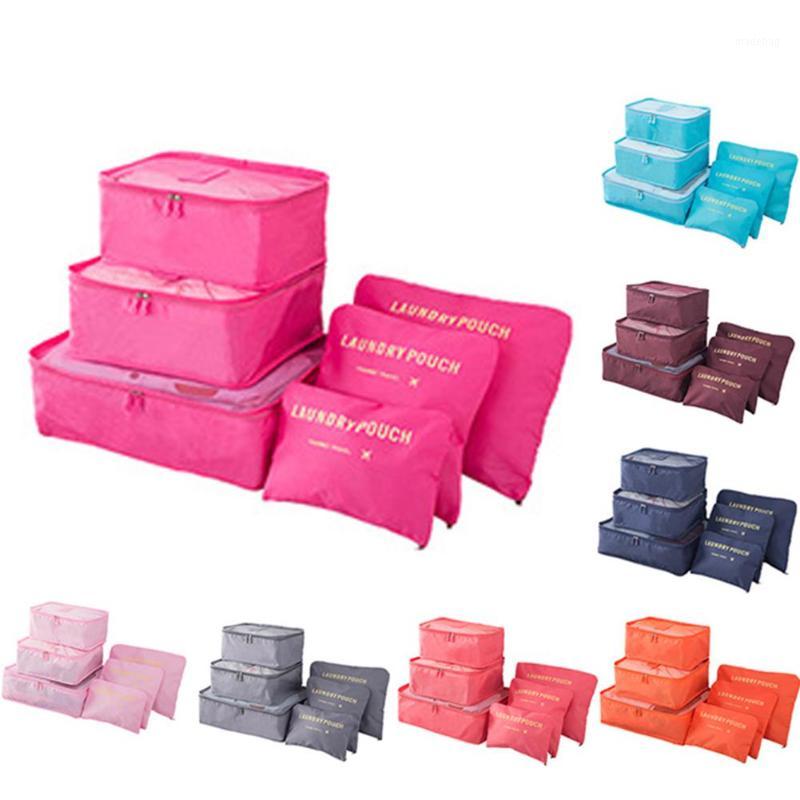 

Banabanma 6PCS/Set Travel Storage Bag In Luggage Organizer Cube Packing Bags For Clothing, Pink