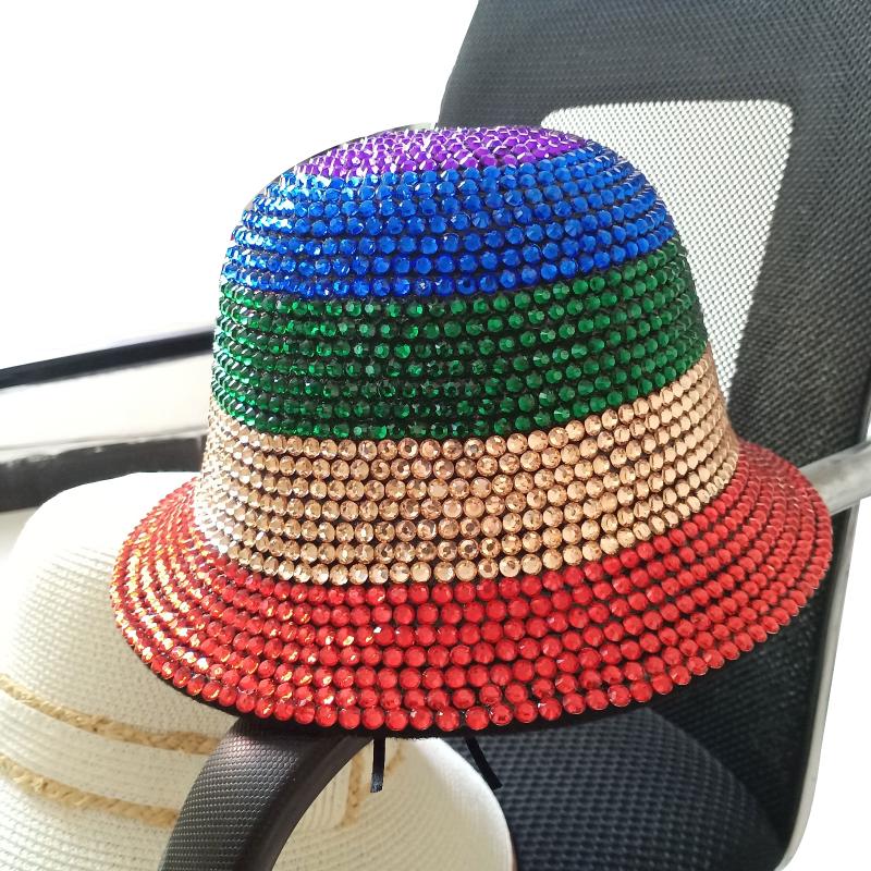 

Berets Red Rhinestone Fedora Jazz Hats Cowboy Hat For Women And Men Double-sided Color Cap With Black Diamond Wholesale 2022, 07