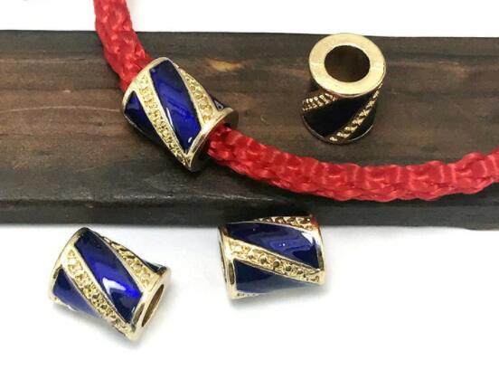 

Tibetan Silver Gilt blue Dripping oil beads Antique Loose Bead Spacer for DIY Jewelry Making bracelet t5dgf