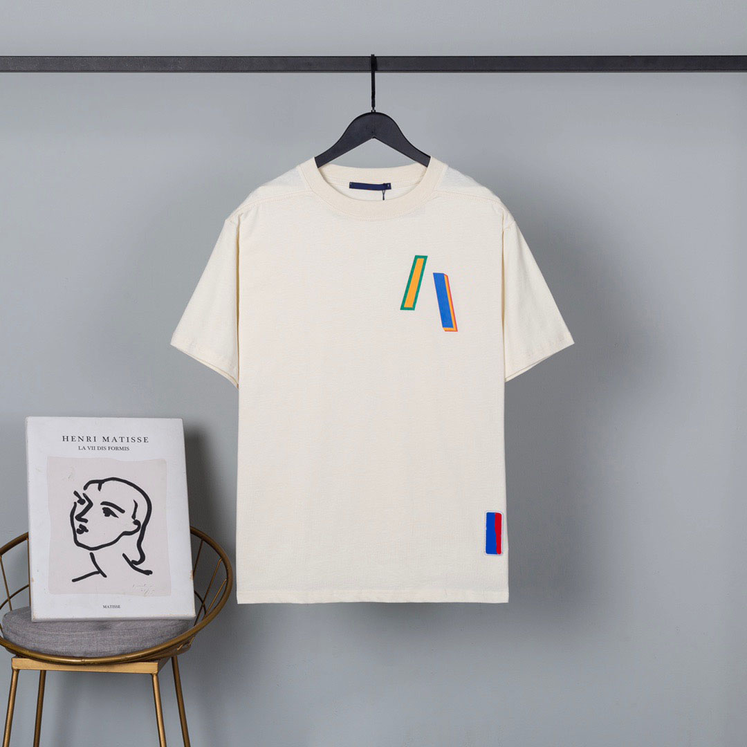 

2022ss spring and summer new high grade cotton printing short sleeve round neck panel T-Shirt Size: m-l-xl-xxl-xxxl Color: black white ccd32