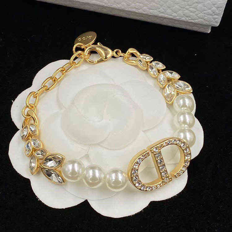 Fine pearl willow bracelet with diamond sub chain body fashion trend temperament women's splicing Bracelet-image-782532219
