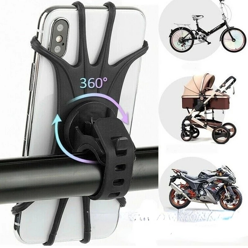 Mountain Bike Phone Holder Mount Bicycle Bracket Stand 360 Universal for Handlebar Handle Bar Scooter Pram Cradle Support Xiaomi Samsung-image-783470323