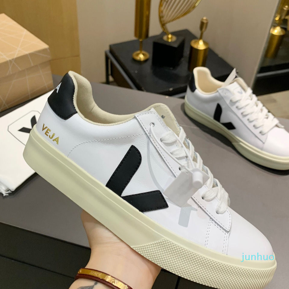 

WholesaleOriginal VEJA Campo Womens Sneakers Men's Classic White Shoes Unisex Fashion Couples Veja Shoes 2022, Pink glod