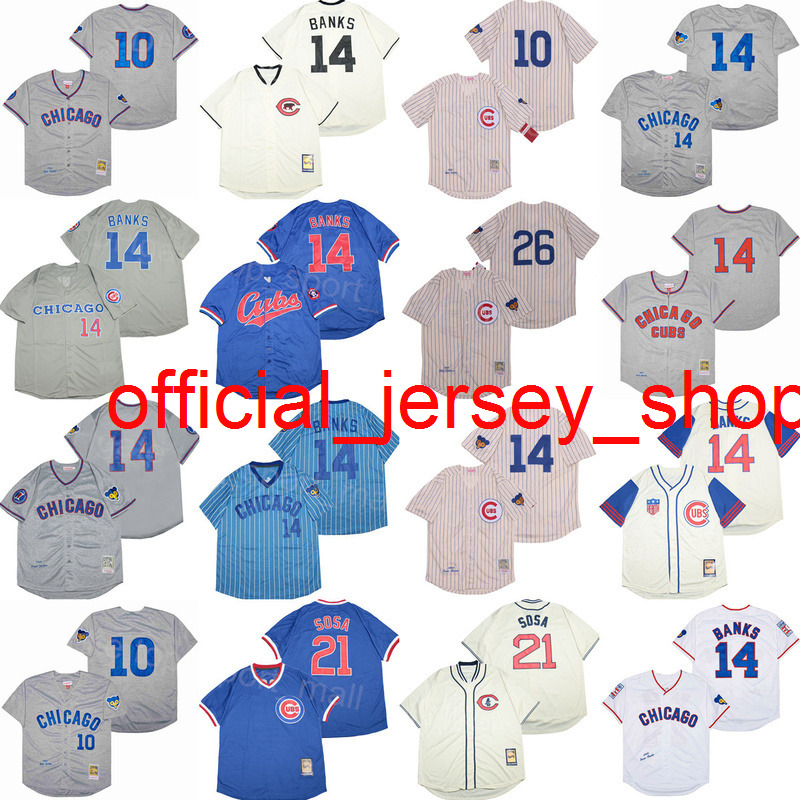 

Vintage 1957 1968 1969 1900 Retro Baseball 26 Billy Williams Jersey 10 Ron Santo 21 Sammy Sosa 14 Ernie Banks Pullover Pinstripe Blue Grey, 1968 retro