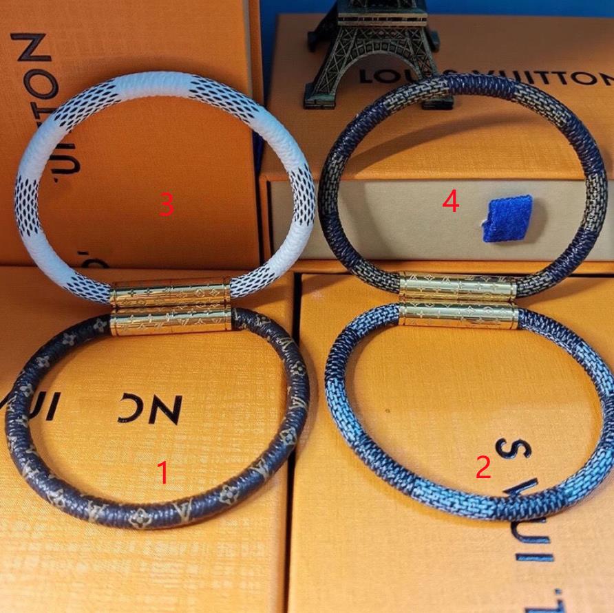 

Man Woman louiseity viutonity Bracelet Fashion Leather Magnetic Buckle Bracelets Chain Jewelry Unisex Wristband 4 Color High Quality Box need extra cost LVs