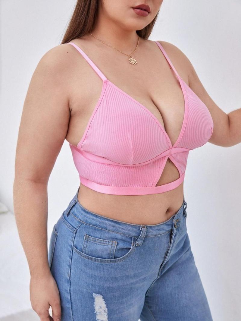 

Women's Plus Size Underwear Plain Cut Bra J68X#Women's, Pink