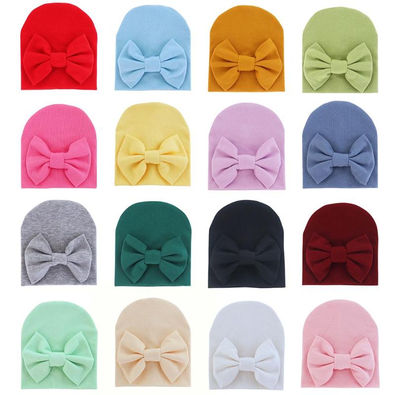 

Hair Accessories Born Hat Infant Baby With Bow Soft Cute Bowknot Nursery Beanie Cotton Head Wrap Stretchy HatHair HairHair, Black