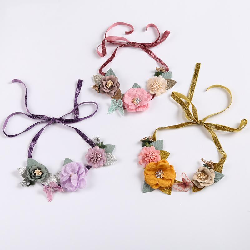 

Hair Accessories BalleenShiny Baby Girl Headband Kids Kawai Ribbon Streamers Beach Flower Head Stitching Flowers Po PropsHair, T1