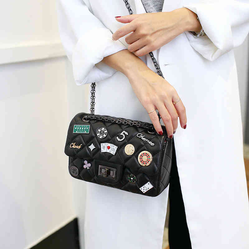

2022 Summer New Small Gner Bag Chain Women's Single Shoulder Messenger Bags Shoulder Tote Handbags for Women, Small black
