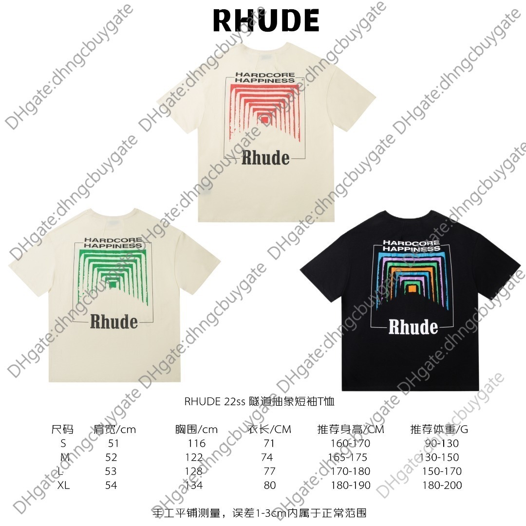 

Shirt Designer t Correct Version of High Quality Rhude 22ss Tunnel Abstract Men' and Women' Short Sleeved T-shirt t Shirt, Black