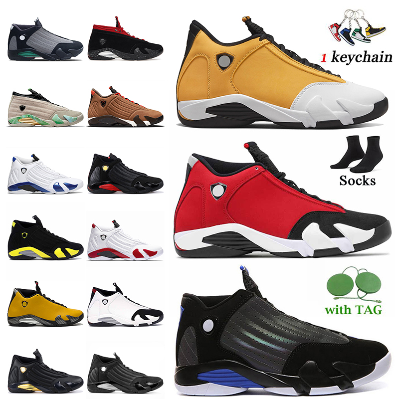 

Wholesale 2022 Top Quality Jumpman 14 14s Basketball Shoes With Socks Size 13 Mens Trainers Particle Grey Alternate Thunder Ginger SE Black Red Lipstick OG Sneakers, B32 hyper royal 40-47