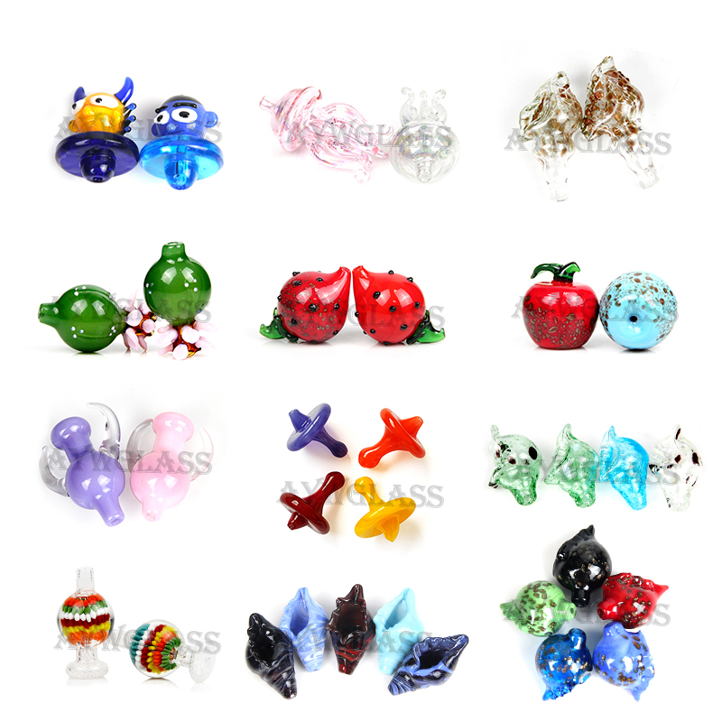 

hookah Colorful Solid Colored Universal Glass Carb Cap Dome Smoking Accessories for Glass Water Pipes Dab Oil Rigs Quartz banger Nails glow in dark