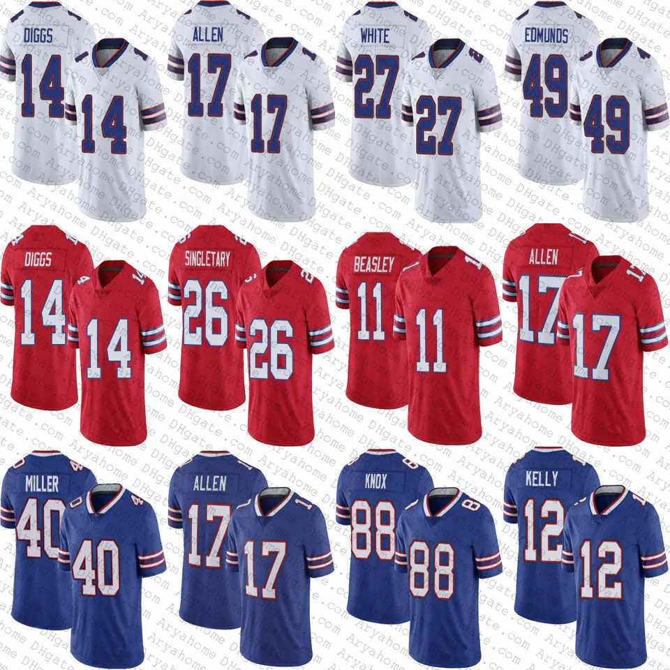 

BUF 17 Josh Allen 40 Von Miller Mens Women Youth billes Football 14 Stefon Diggs Jerseys 27 Tre'Davious White Dawson Knox Tremaine Edmunds, Youth(withlogo)