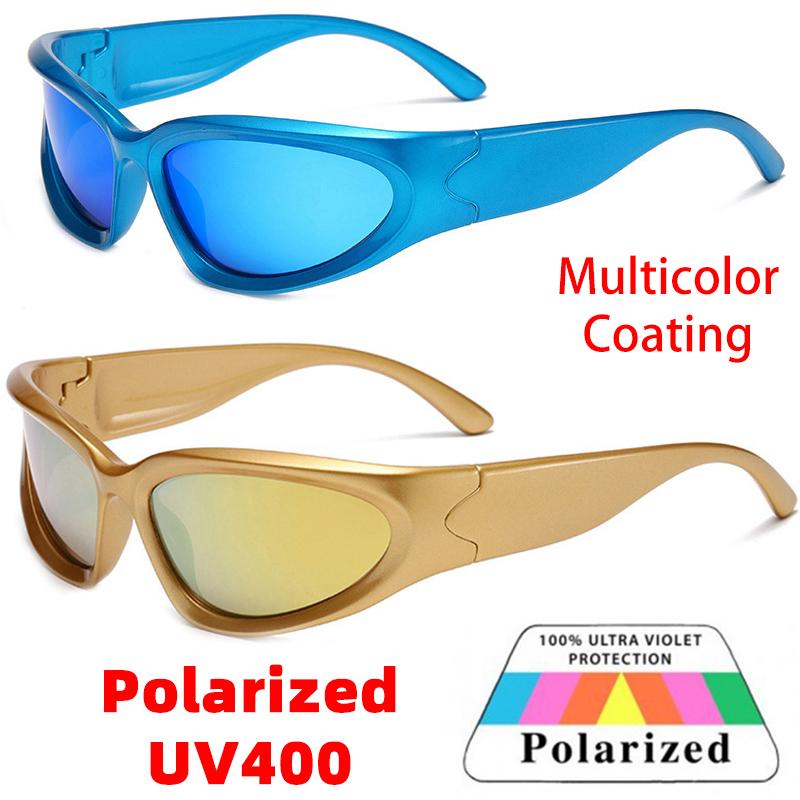 

Sunglasses Polarized Aesthetic Men Design Sports Vintage Mirror Sun Glasses Women Shades Punk Goggles Gold BlueSunglassesSunglasses