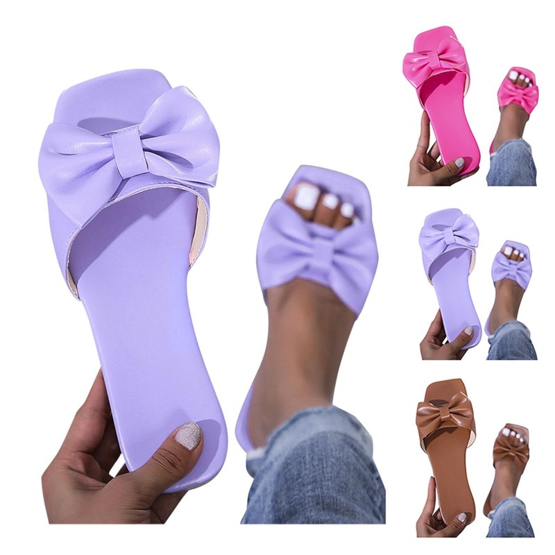 

Brand Women Slippers Summer Slides PU Open Toe Flat Casual Shoes Leisure Sandals Outdoor Female Beach Flip Flops Big Size 42, Auburn
