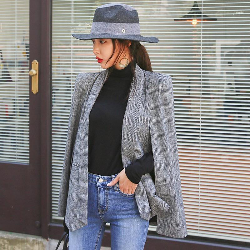 

Women' Jackets CWBshowGG Patchwork Design Formal Jacket Autumn Cloak Long Sleeve Slim Casual Fashion Office Lady Coats Outerwear, Black