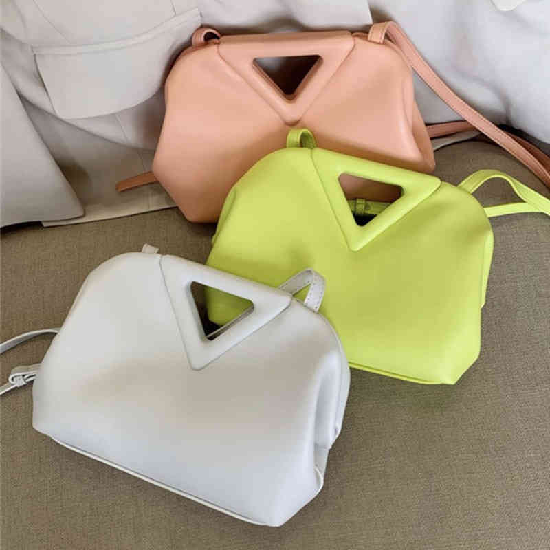 

Bottegas Bag Venetas Cowhide Inverted Triangle Clip Candy Color Cloud One Shoulder Slanting Cross Hand Carrying Women'sJ TFHK, Nai cha se