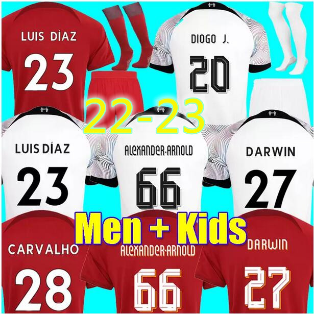 

22 23 Liver poolas soccer jerseys season home away 3rd RED YELLOW DARWIN 2022 2021 2023 Luis Diaz football shirts men kids kits uniforms