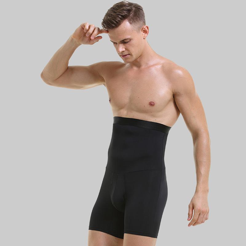 

Men's Shorts Men Shaper Pants Slimming Compression Double Layers Quick Dry Body Stomach Abdomen Girdle, Black