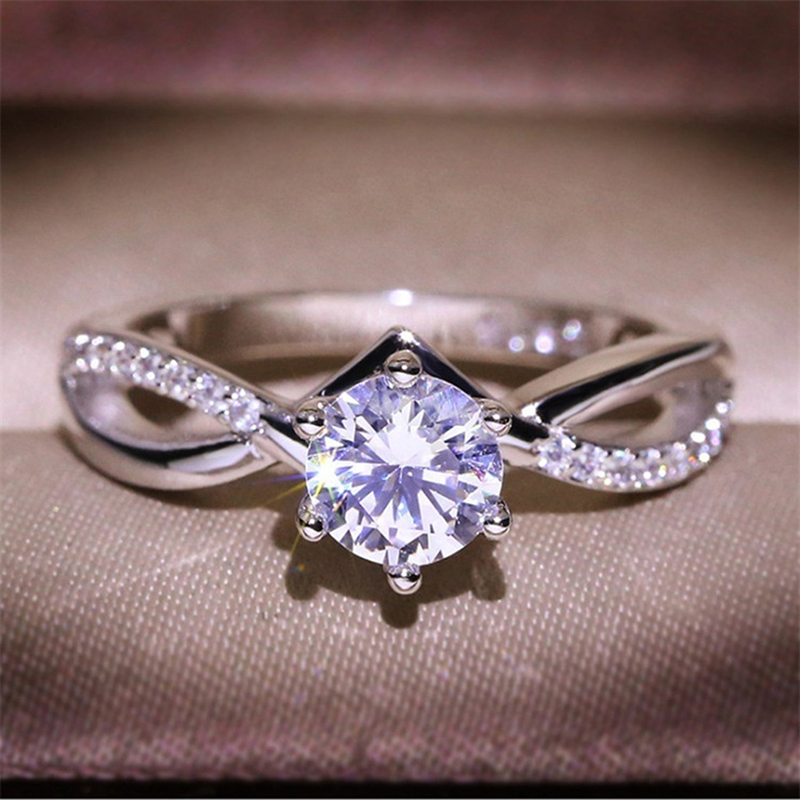 

2022 Trendy Crystal Zircon Engagement Claws Design Rings For Women Female Wedding Jewelry Accessories Gift Fashion Women Rings