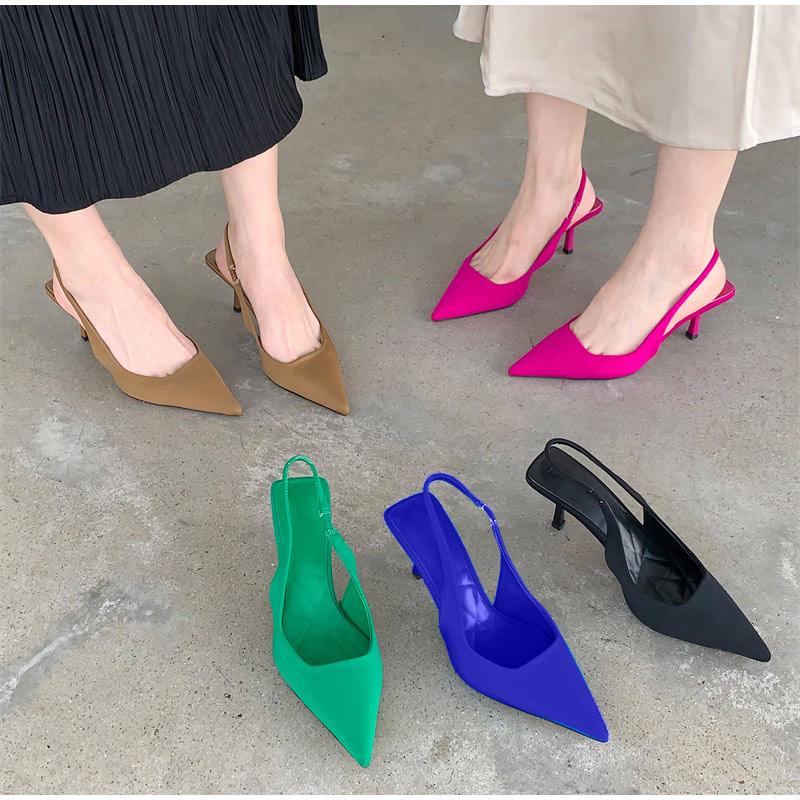 

Sandals Comemore 2022 Summer Fashion Women Pumps Female Shallow Thin High Heels Black Shoes Ladies Party Pointed Toe Footwear 40Sandals