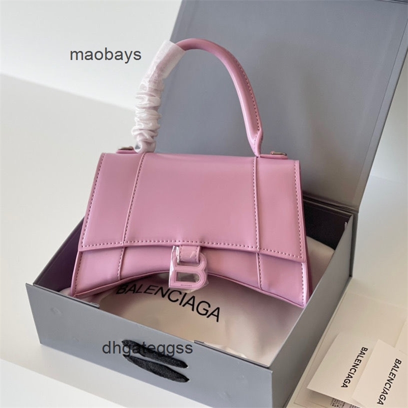 

balencaigass Handbags Italy hand Hot selling pink cherry blossom powder full leather women's hourglass portable messenger bag Luxury handbag leather hourglass, Beige