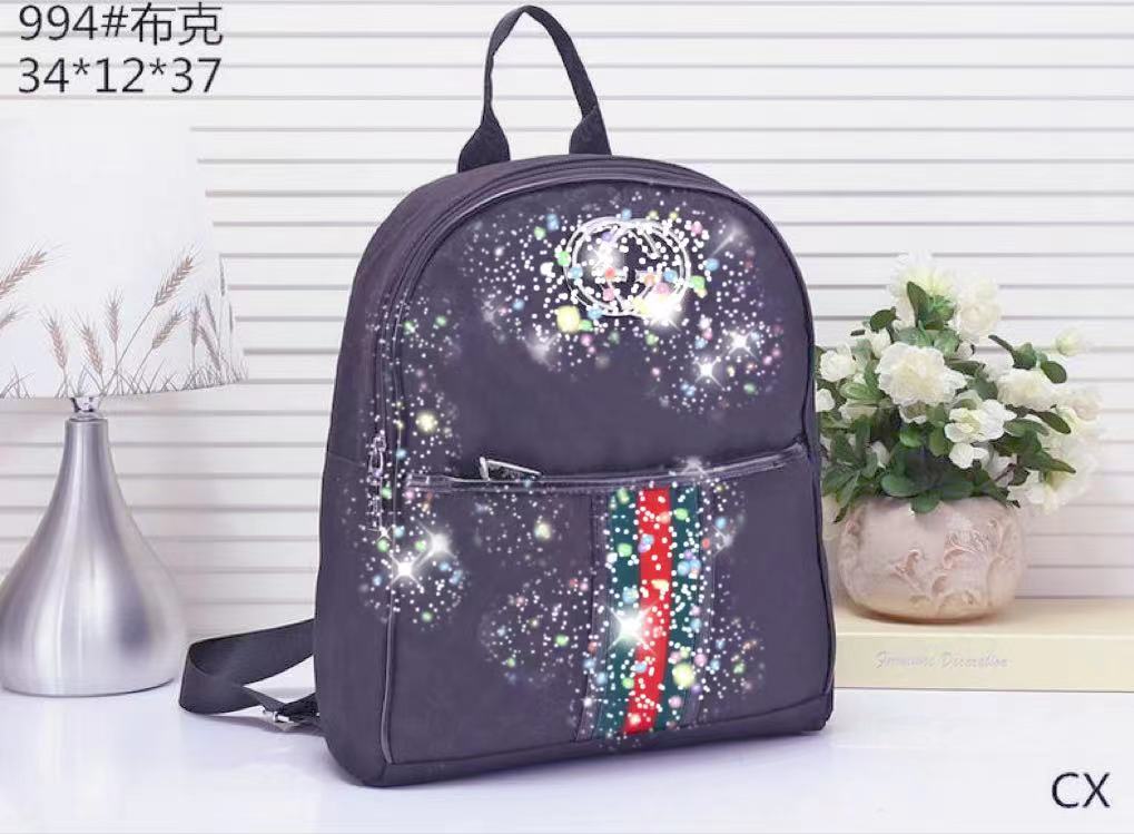 

high quality Double G Backpack Style bag Womens Women Casual Backpacks Handbag Totes Bags #888, Black