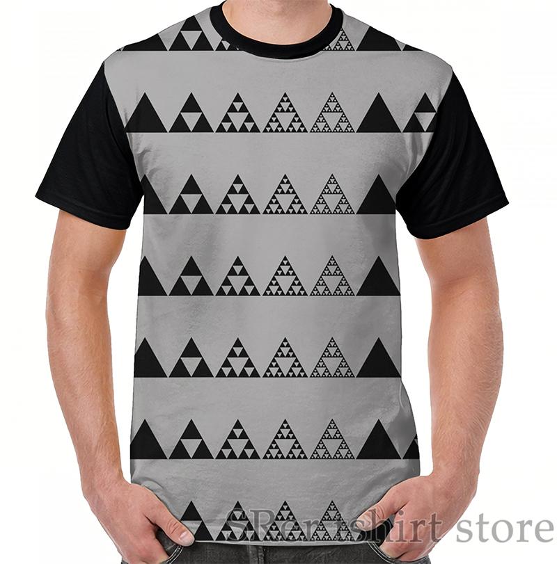 

Men' T-Shirts Funny Print Men T Shirt Women Tops Tee Sierpinski Triangle Mathematics Fractal Math Geometry Graphic T-Shirt O-neck Tshirts