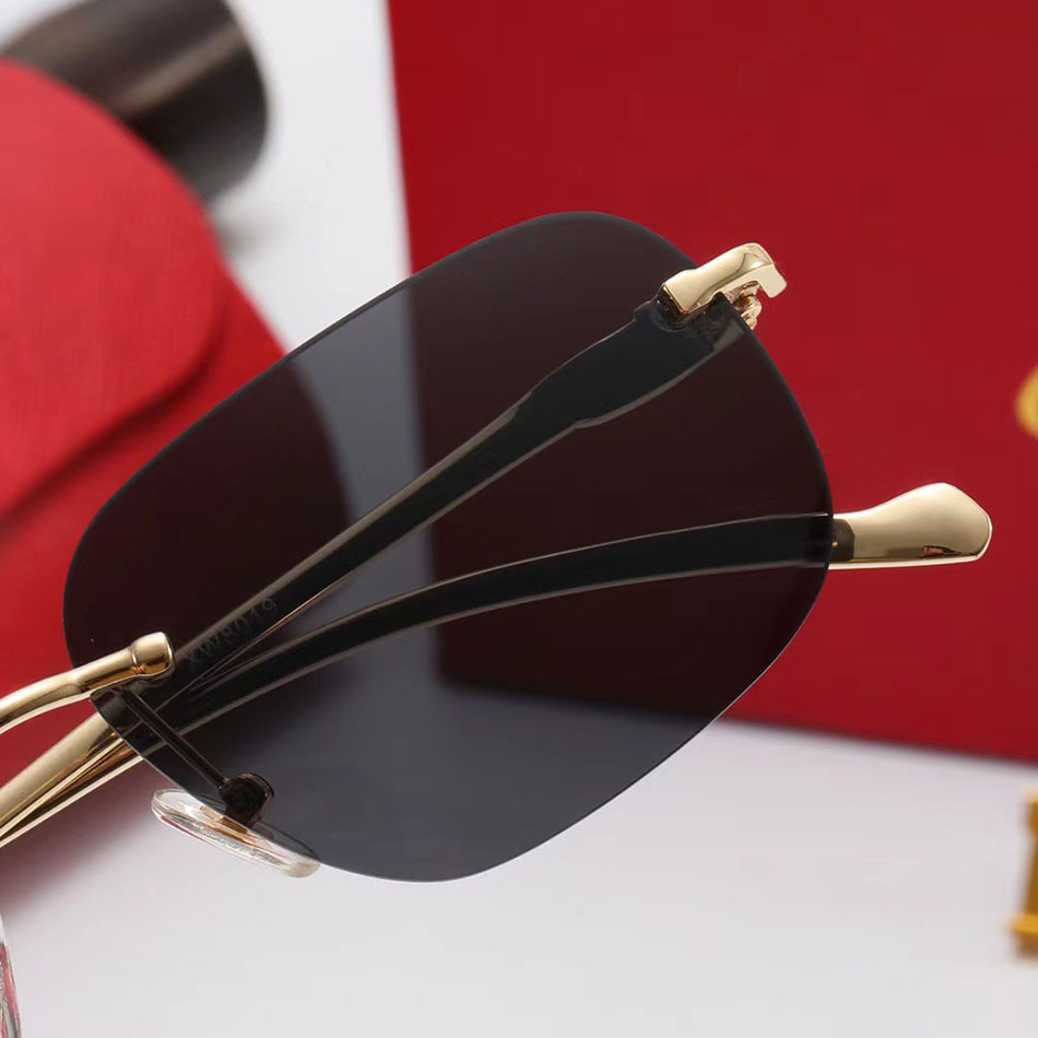 

Gold Leopard Men Sunglasses Woman Frameless Fashion Simple female sunglasse circular arc art glasslens design Summer Beach sun glasses attidute women sunglasses