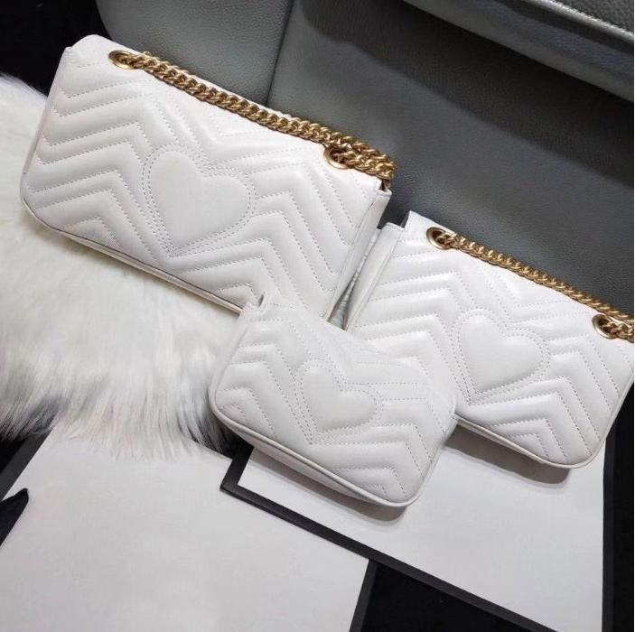 

Designer Women Marmont Bags Mini Crossbody heart Real Leather Handbag Wallet Cross Body With Metal Chain Lady Handbags Shoulder Bag Small Medium Large