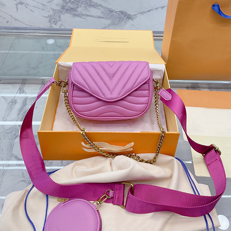 

Mahjong Bag Chain Crossbody Handbags Messenger Bags Small Coin Pocket Flip Wallet Wide Weave Two Shoulder Strap Leather Purse Multiple Colors, With box