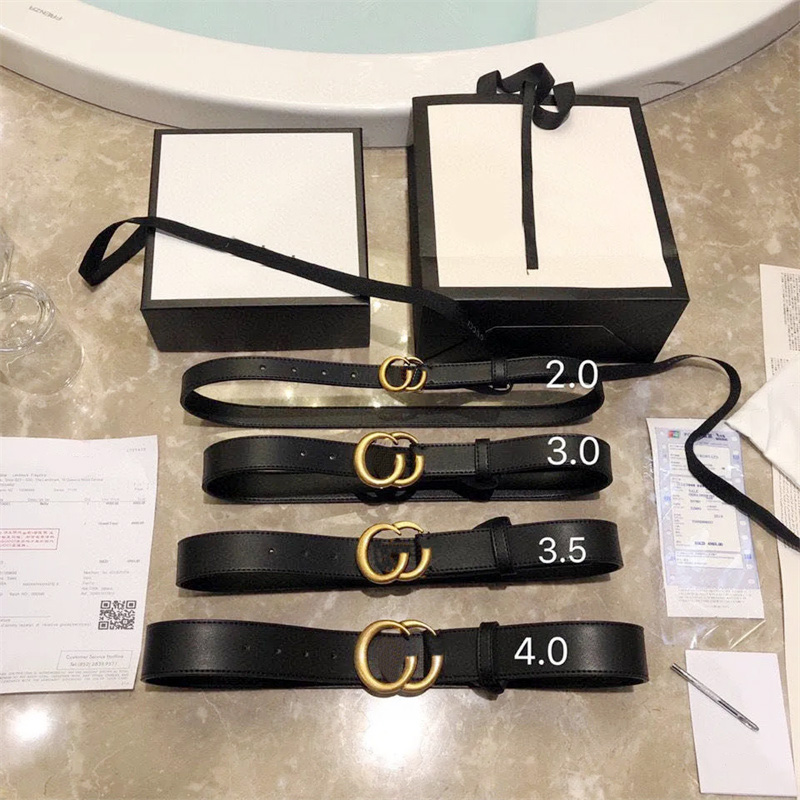 

Designer yellow bronze buckle net red belt luxury women's black leather pants belt skirt decoration men's jeans Korean ins versatile 2.0-3.8cm, With logo