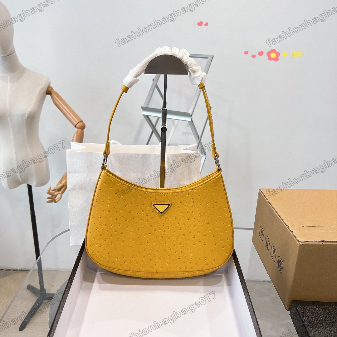 

Ladies Hobos Half Moon Tote Bags Designer Handbag Underarm Shoulder Bag Purses Wallet Geometric Ostrich Skin Waist Letters Classic Women Luxurys Handbags