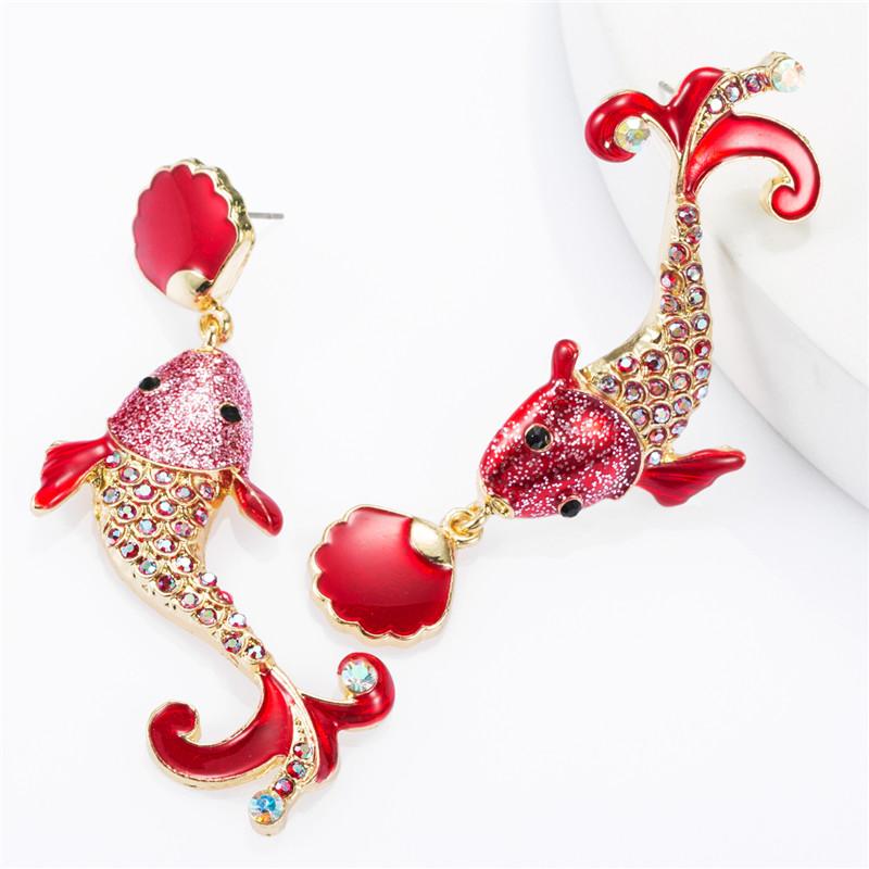 

Dangle & Chandelier Pauli Manfi Creative Design Sense Personality Metal Drop Oil Rhinestone Squid Earrings Women Fashion Party JewelryDangle