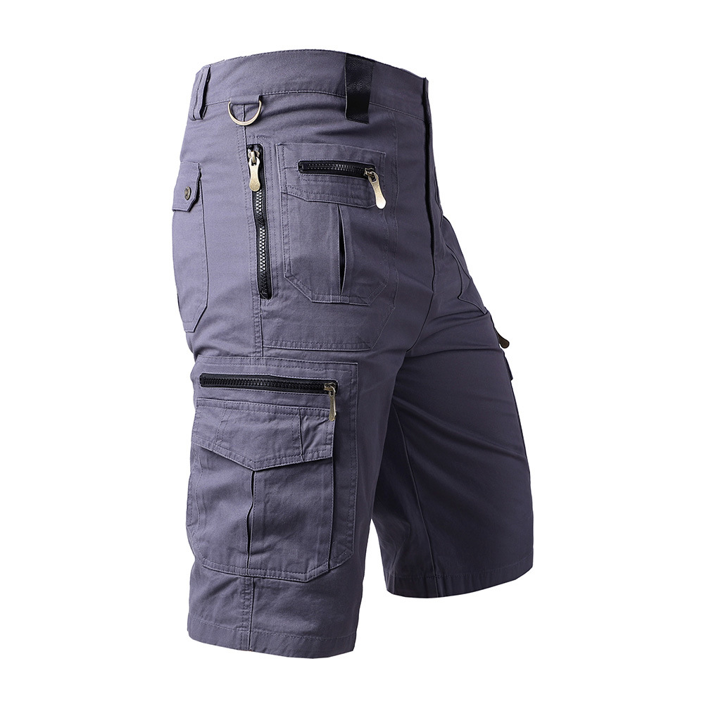 

Outdoor 2022 Capris Cropped Pants Men' Loose Straight Summer Large Size 5XL Casual Trousers Multi-bag Cotton Overalls Shorts, Black